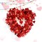 14" Heart Shaped Front Door Wreath Valentines Door Wreath with LED Lights for Indoor Outdoor Home Wedding Party Decorations